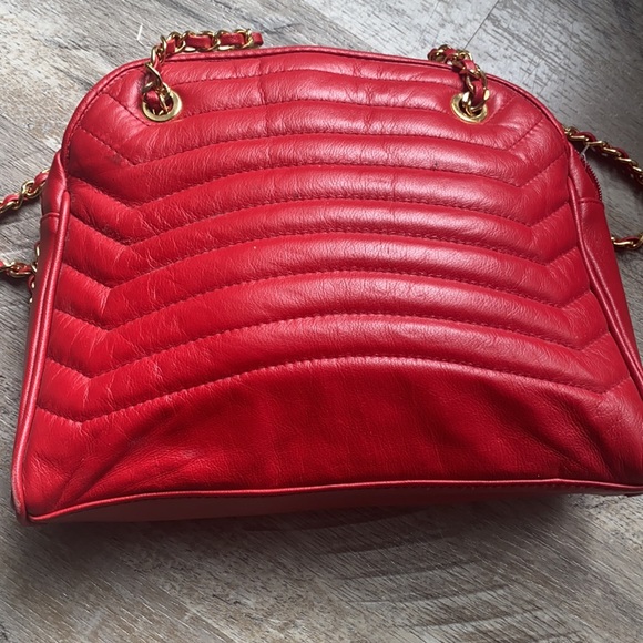 Vintage red leather purse - Picture 2 of 7
